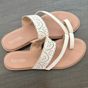 Kensie 9 Women's Monna White Cutout Sandals